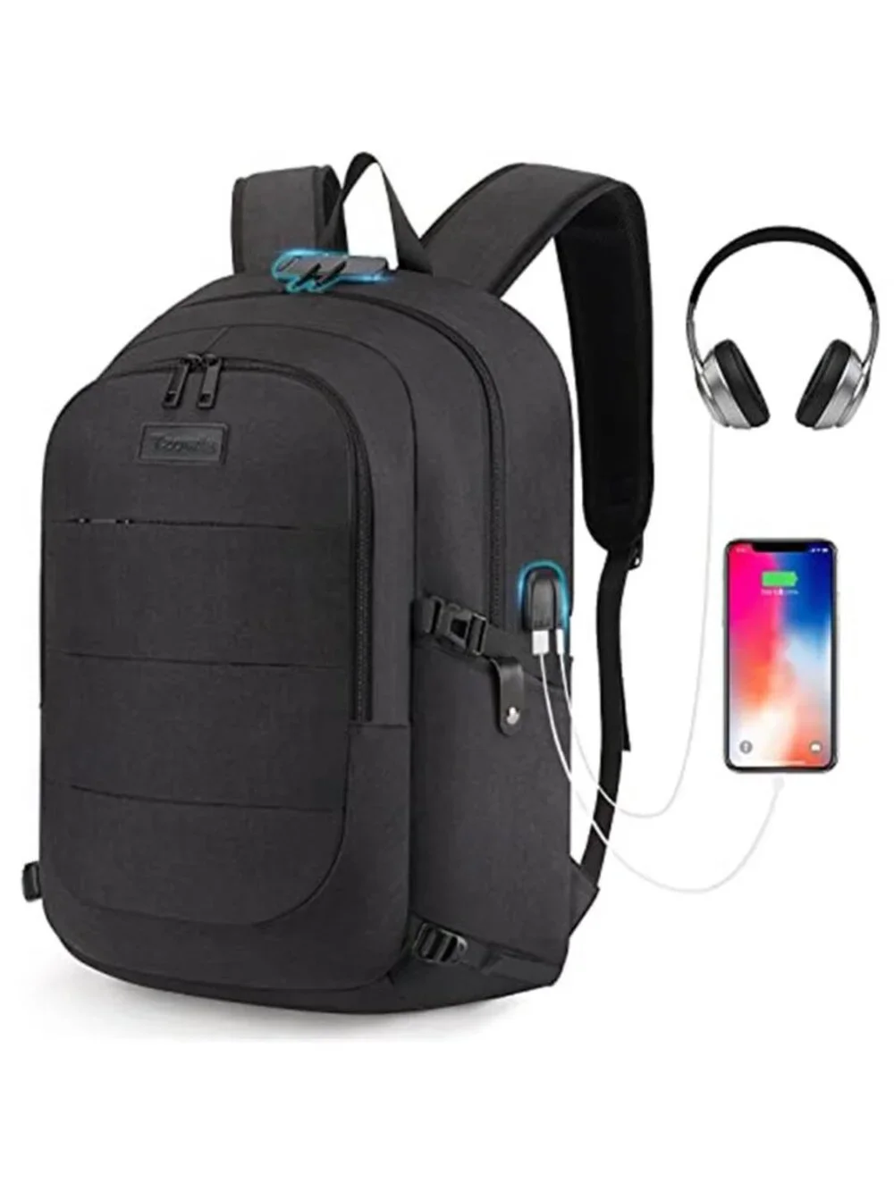 Laptop Backpack Anti Theft Water Resistant Travel Bag Lock 15.6 Computer Office